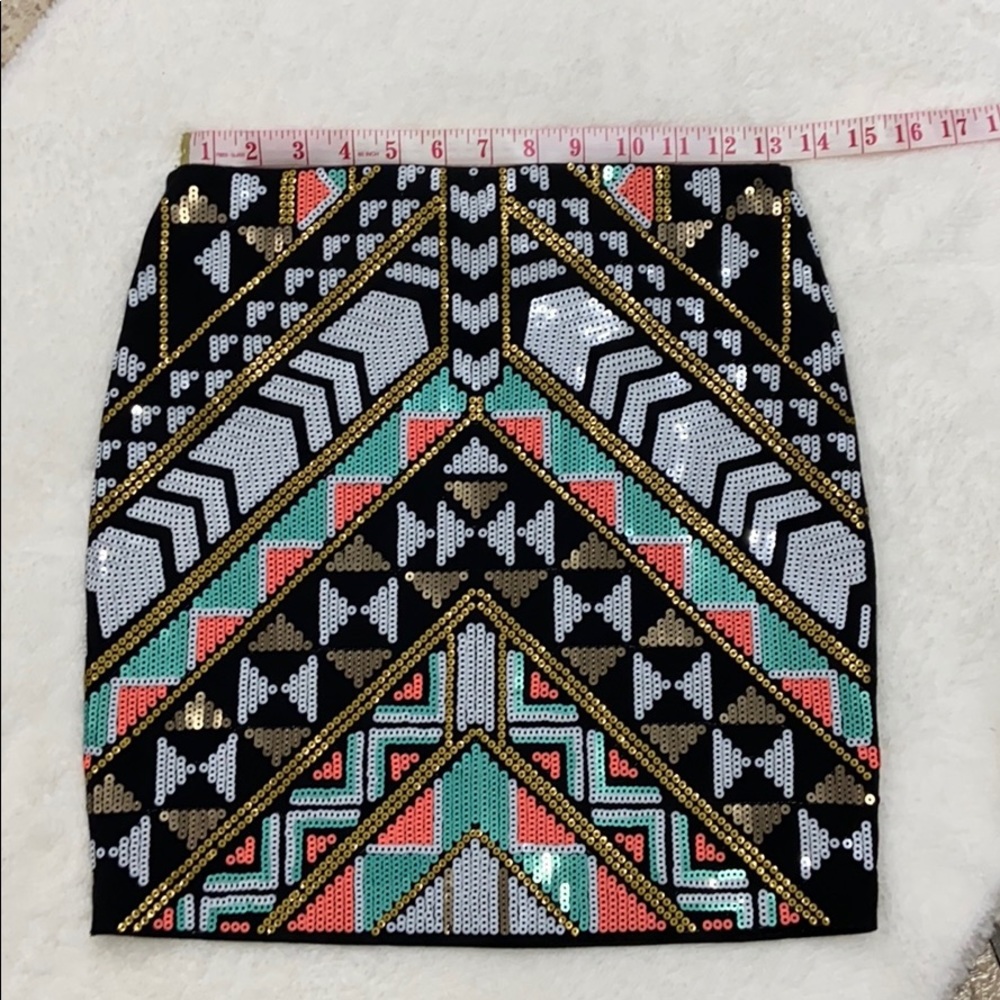 Express Multicolored Mini Skirt, Sz XS